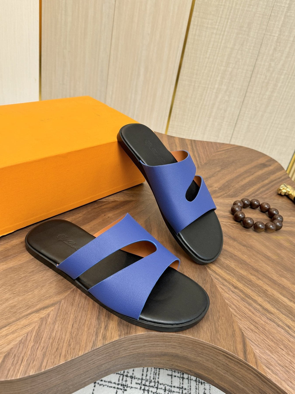 Loro Piana Two-Strap Slide Sandals
