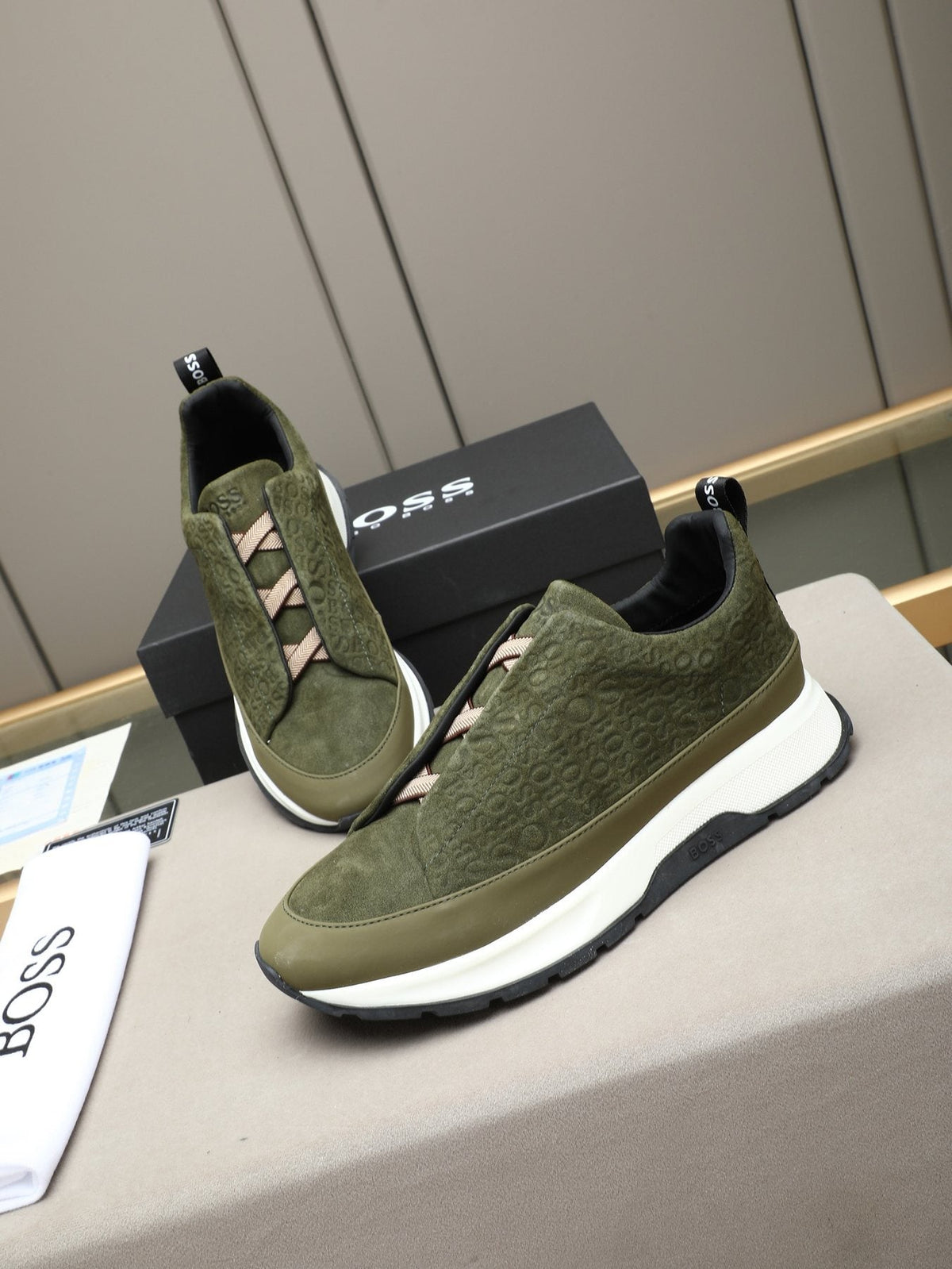 Hugo Boss Men's Textured Thick-Sole Slip-On Sneakers