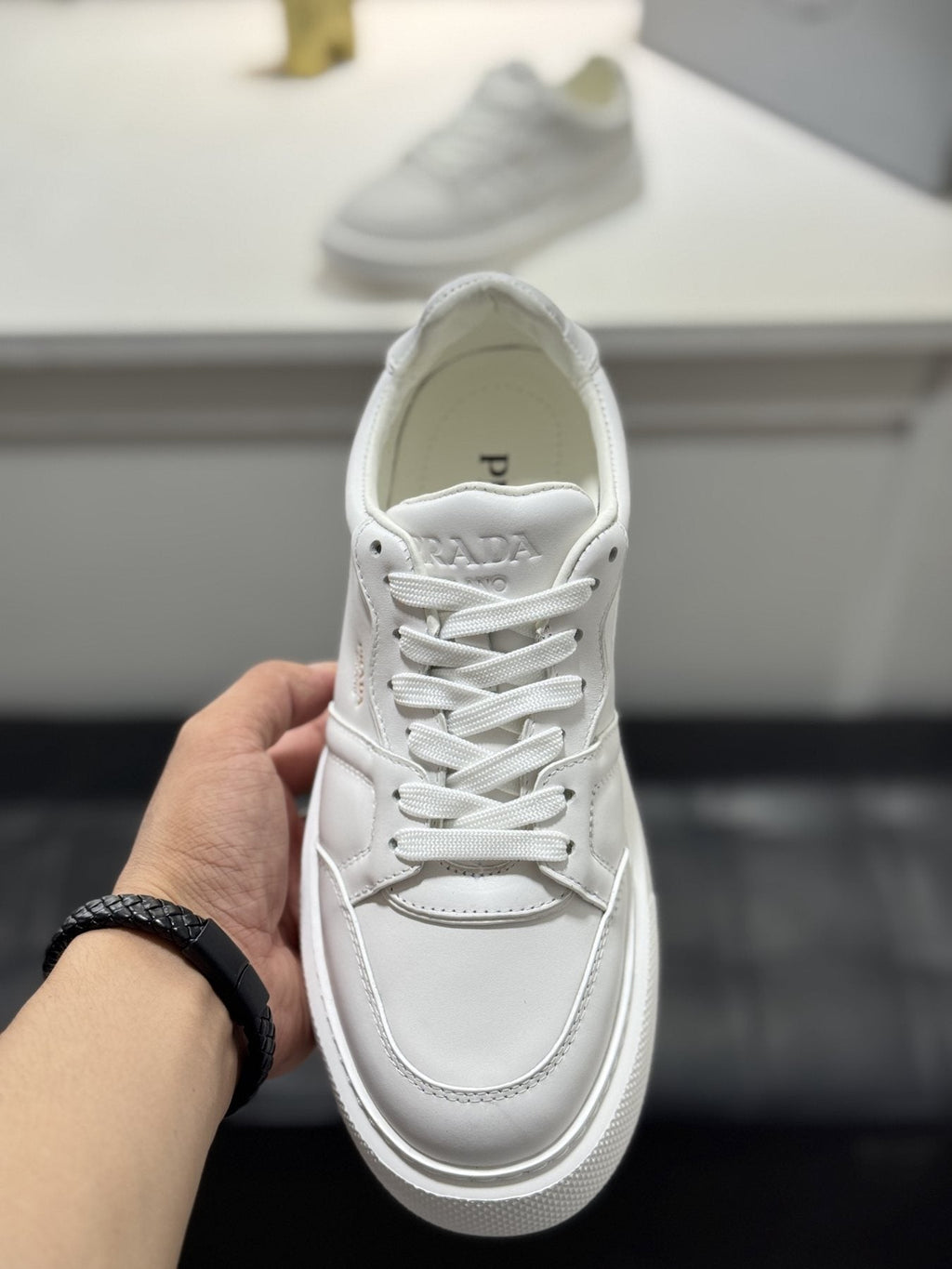Prada Men's Paneled Lace-Up Sneakers