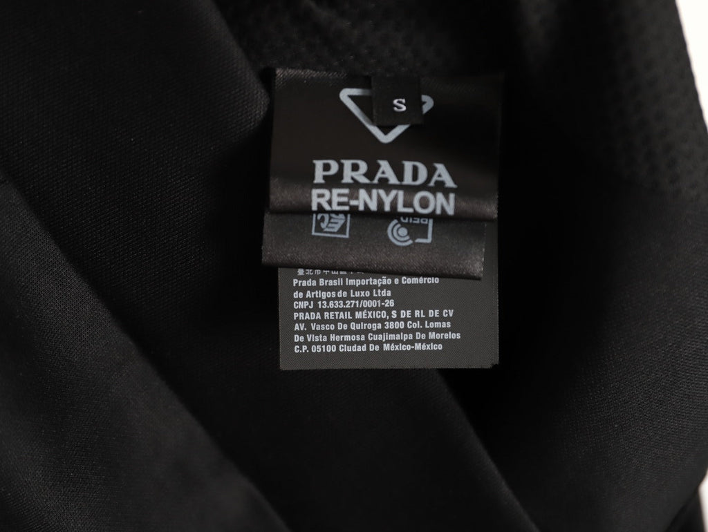Prada Re-Nylon Panel Zip-Up Jacket - Black